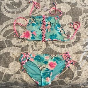 2 piece floral swimsuit set
